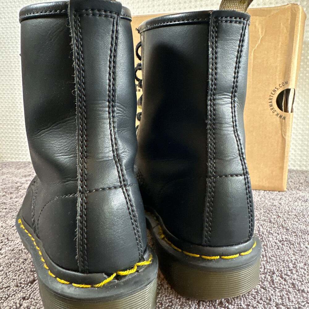 Dr. Martens Vegan 1460 8-Eye Boots in Black Felix Rub Off - Picture 6 of 11